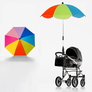 Venta al por mayor abrazadera universal ajustable carro de empuje soporte portátil playa Golf silla tamaño pequeño cochecito de bebé paraguas - Product Image 6