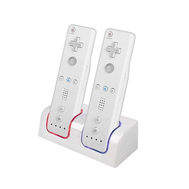 Dual Charger Dock for Wii Controller Charging Stand Adapter for Wii Remote Controller Rechargeable Battery Charger Station