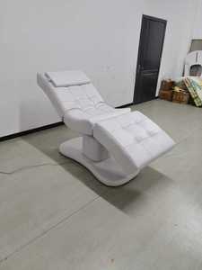 K White Curved <b>Electric</b> Spa Bed Adjustable Facial Treatment Chair with Legrest Backrest Headrest for Salon - Product Image 2