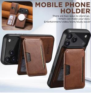 เคส iPhone 16 17 Pro Max แบบแม่เหล็ก รองรับการชาร์จไร้สาย พร้อมช่องใส่บัตร ดีไซน์ธุรกิจ วัสดุ PU+TPU - Product Image 5