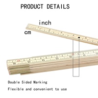 Règle en bois pliante 6.6 pieds/2 mètres-Double face en pouces et mesures métriques pour charpentier et travail du bois