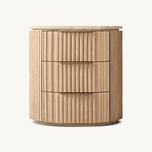Wooden <strong>Bedside</strong> <strong>Table</strong> Elegant Solid Wood French Nightstands with <strong>Drawers</strong> for Bedroom Living Room Hotel or Home Bar - Product Image 3