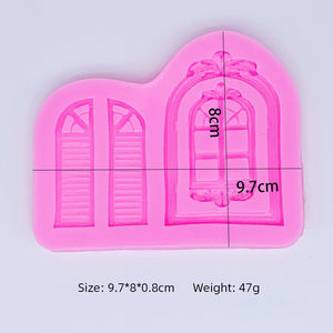 C-0342 Européenne porte sculpté fenêtre <span class=keywords><strong>sucre</strong></span> rotation moule de gel de silice De Porte Antique Gâteau Silicone Moule Chocolat <span class=keywords><strong>Bonbons</strong></span> Argile Fondant - Product Image 5