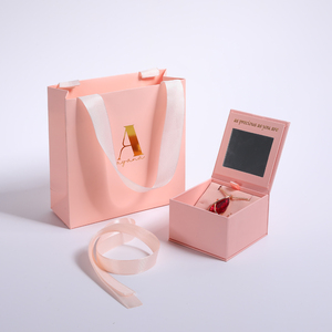 Wholesale Custom Logo Jewelry <b>Gift</b> <b>Box</b> Flip Lid with Mirror and Velvet Insert for Necklace Ring Earring Jewelry Set - Product Image 2