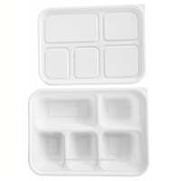 Boîtes à lunch jetables biodégradables et compostables en plastique blanc sans BPA, avec couvercle, de la marque chinoise Liyi ZH014, pour micro-ondes.