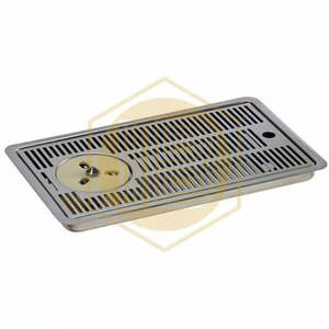 Vassoio in metallo integrato con sciacquabicchieri in vetro - Product Image 2