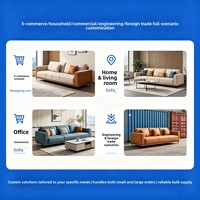 Canapé sectionnel multifonctionnel en cuir véritable de luxe léger, style moderne et minimaliste, en cuir pleine fleur, fabriqué sur mesure en usine