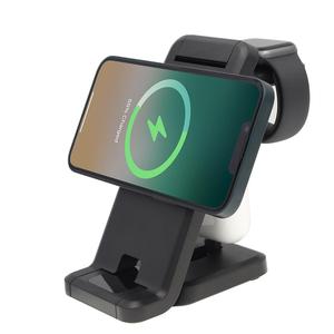 <span class=keywords><strong>Chargeur</strong></span> sans fil magnétique pliable pour <span class=keywords><strong>iPhone</strong></span> AirPods IWatch 10W Fonction SCP de puissance de sortie avec protections OTP/OPV Entrée 5V/2A - Product Image 1
