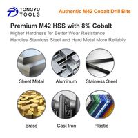 Jeu de 5 forets en cobalt M42, 4/5/6/8/10mm, HSS Co8% avec revêtement TiN, forets hélicoïdaux DIN338 pour acier inoxydable et métaux durs