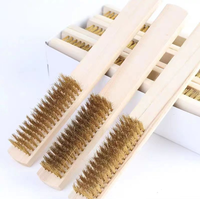 Manche en bois brosse métallique en acier cuivré 15mm poils multi-fonction élimination de la rouille couteau de nettoyage de Surface métallique bois métal