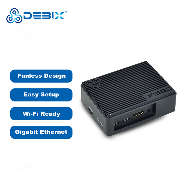 DEBIX TSN Enabled Industrial Controller Fanless Box PC NXP I.MX 8M Plus 8GB LPDDR4 256GB EMMC Gigabit Ethernet USB 3.0