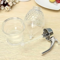 Pot de distributeur de miel en plastique amélioré sans goutte à goutte avec base pour stockage et distribution de sauce au chocolat et de confiture