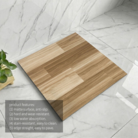 Carrelage rustique en céramique imitation bois naturel 60x60cm, motif parquet, résistant à l'usure, aspect bois pour salle de bain et chambre