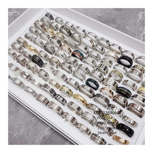 Anillos de Cóctel Sencillos Plateados en Plata de Ley 316L para Hombre, Regalo para Fiesta, Caja Aleatoria - Product Image 4