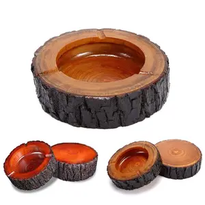 ashtray men accessories round carved original wooden pocket petrified wood cigar ceniceros ashtrays smoking ash tray