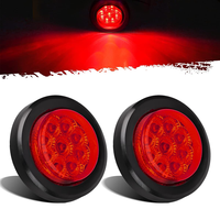 Feux de gabarit latéraux 9LED ronds de 2 pouces pour véhicules automobiles Feux de gabarit Camion Remorque RV Lampe d'identification IP65 étanche