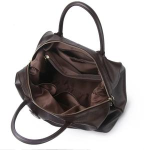 Nueva tendencia de cuero genuino ultraligero bolsa de lona plegable gimnasio Weekender para mujeres suave durante la noche deportes Fitness bolsa - Product Image 6