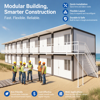 Maison préfabriquée modulaire en conteneurs, bâtiment en acier isolé à 2 étages pour l'hébergement sur chantier, logement temporaire et secours