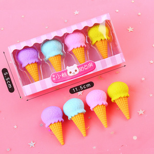 Gommes à effacer de couleur bonbon, lot de 4, 11,5 cm x 5,5 cm, design dessert, pour étudiants, fournitures scolaires - Product Image 3
