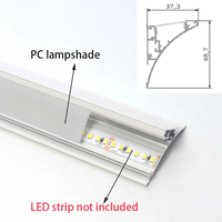 Profilé en aluminium LED pour plafond et mur, éclairage linéaire d'angle supérieur pour couloir, décoration intérieure, profil réflecteur
