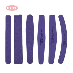 BETE NF-36 OEM ODM Professional Korean Washable Zebra 80/80 100/180 Grit Purple Custom Printed Acrylic Nails Nail File Set