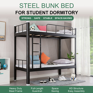 Letto <span class=keywords><strong>a</strong></span> soppalco salvaspazio in metallo con scrivania e scaffale integrati per adulti, ideale per appartamenti monolocali, lavoratori, campeggi e dormitori in cantieri edili - Product Image 1