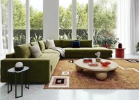 Table ronde moderne de luxe avec fond en boule de bois
