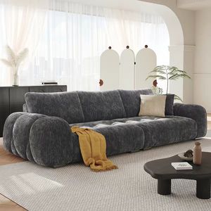 <b>Cream</b> Snow Neil Velvet Puff Cloud Island <b>Sofa</b> <b>Sofa</b> Bed Sponge Filled Apartment Use Modern Two Seat Fabric <b>Sofa</b> - Product Image 5