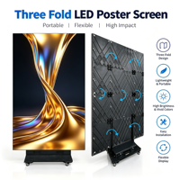 Écran d'affichage LED pliable à trois volets pour affichage publicitaire intérieur, signalétique numérique pour centre commercial