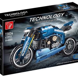 T3034 MOC Technical Locomotive High Speed Motorcycle Building Blocks Classic <b>Motorbike</b> Motor Race Bricks for Boy <b>Toy</b> Block - Product Image 1
