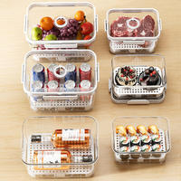 Caja portátil para conservar alimentos, caja de almacenamiento sellada de plástico de calidad alimentaria, caja moderna transparente de doble capa para acampar al aire libre