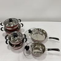 Ensemble de casseroles en acier inoxydable de style allemand de haute qualité, 12 pièces, ensemble de casseroles à induction à double fond, marmite et poêles