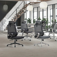 Chaise de bureau moderne en maille chromée Ekintop - Chaise de travail ergonomique pour visiteurs et cadres avec hauteur réglable et base pivotante
