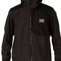 Blouson Softshell Bomber doublé polaire à capuche coupe-vent imprimé color-block marron foncé pour achat en gros personnalisé
