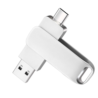 Clé USB Type-C en métal de haute qualité 1 Go 16 Go 32 Go 64 Go 128 Go Clé USB OTG en métal 2.0 3.0 pour logo personnalisé