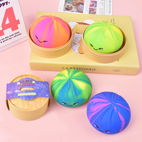 Boules à presser sensorielles en forme de boulettes de raviolis multicolores avec paillettes, en boîte, jouet anti-stress
