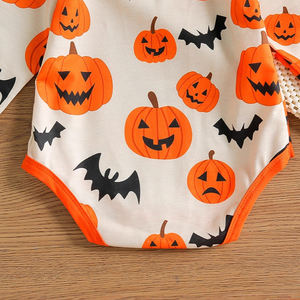 Mono de algodón para niños, mono de manga larga con estampado de <span class=keywords><strong>calabaza</strong></span> de <span class=keywords><strong>Halloween</strong></span> - Product Image 4