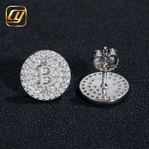 Boucles d'oreilles clous lettre B en argent 925 plaqué rhodium, moissanite taille brillant rond, certifiées GRA, bijoux de luxe unisexe - Product Image 4