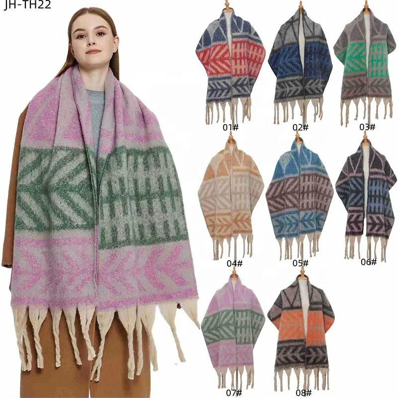 Landfond accessorio sciarpa calda da donna colorata morbida Comfort elegante sciarpa lunga moda scialle Pashmina per climi freddi