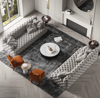 Canapé Chesterfield 3 places en velours capitonné pour salon, villa, maison, hôtel