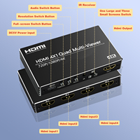 Commutateur HDMI 4x1 Quad Multi-viewer, commutation transparente, prise en charge 4K30Hz, télécommande IR pour salle de conférence