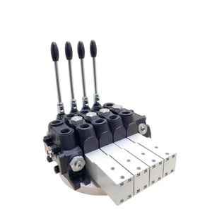 Vanne de commande directionnelle sectionnelle pneumatique hydraulique manuelle Huamao 100L/min à 4 bobines, origine Shandong, pour la construction - Product Image 1