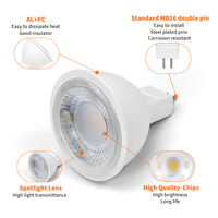 Lampe LED moderne, source de lumière de plafond sans scintillement, projecteur MR16 6000K 5W ROHS, luxe domestique, AC/DC 12V, alliage d'aluminium
