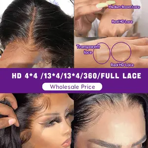 Perruque Lace Frontal Wig 360 brésilienne naturelle, cheveux vierges lisses, Transparent, vison brut, perruque Full Hd, pour femmes africaines