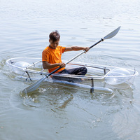 Kayak transparent en plastique PC, bateau en verre pour la photographie de plage et la décoration des centres de villégiature