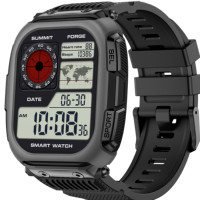 DM66 GPS 5ATM Wasserdichte Smartwatch für Herren mit Höhenmesser Luftdruck-Kompass 2,13-Zoll-AMOLED-Bildschirm Sport-Smartwatch
