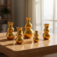 Bouteilles en verre électro-plaquées en or, forme de gourde, de 10 ml à 100 ml, pour les soins de la peau, les cosmétiques, les huiles essentielles, avec bouchon à vis