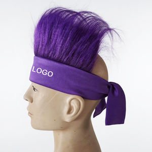 Logotipo personalizado Crazy Hair Festival deportivo de fútbol Peluca de moda Peluca <span class=keywords><strong>con</strong></span> diadema peluda Sorteo para baloncesto Béisbol Eventos Animando - Product Image 1