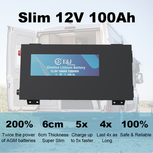 Siêu mỏng 12V thế hệ mới <span class=keywords><strong>Lithium</strong></span> Ion <span class=keywords><strong>Battery</strong></span> Pack 100Ah lâu dài với mật độ năng lượng cao và CANBUS - Product Image 4