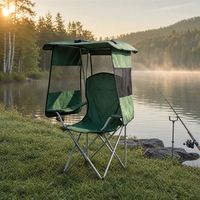 Chaise de camping en fer avec auvent, chaise de plage portable d'extérieur, chaise de pêche respirante, pliable, design moderne, protection solaire